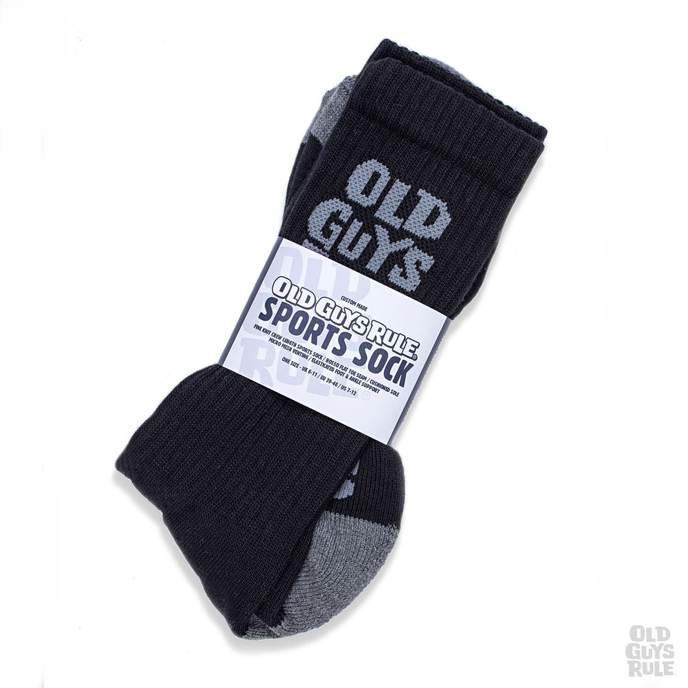 Old Guys Rule Stacked Logo Socks - Black