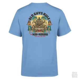 Old Guys Rule Aloha Lounge II T-Shirt - Carolina Blue
